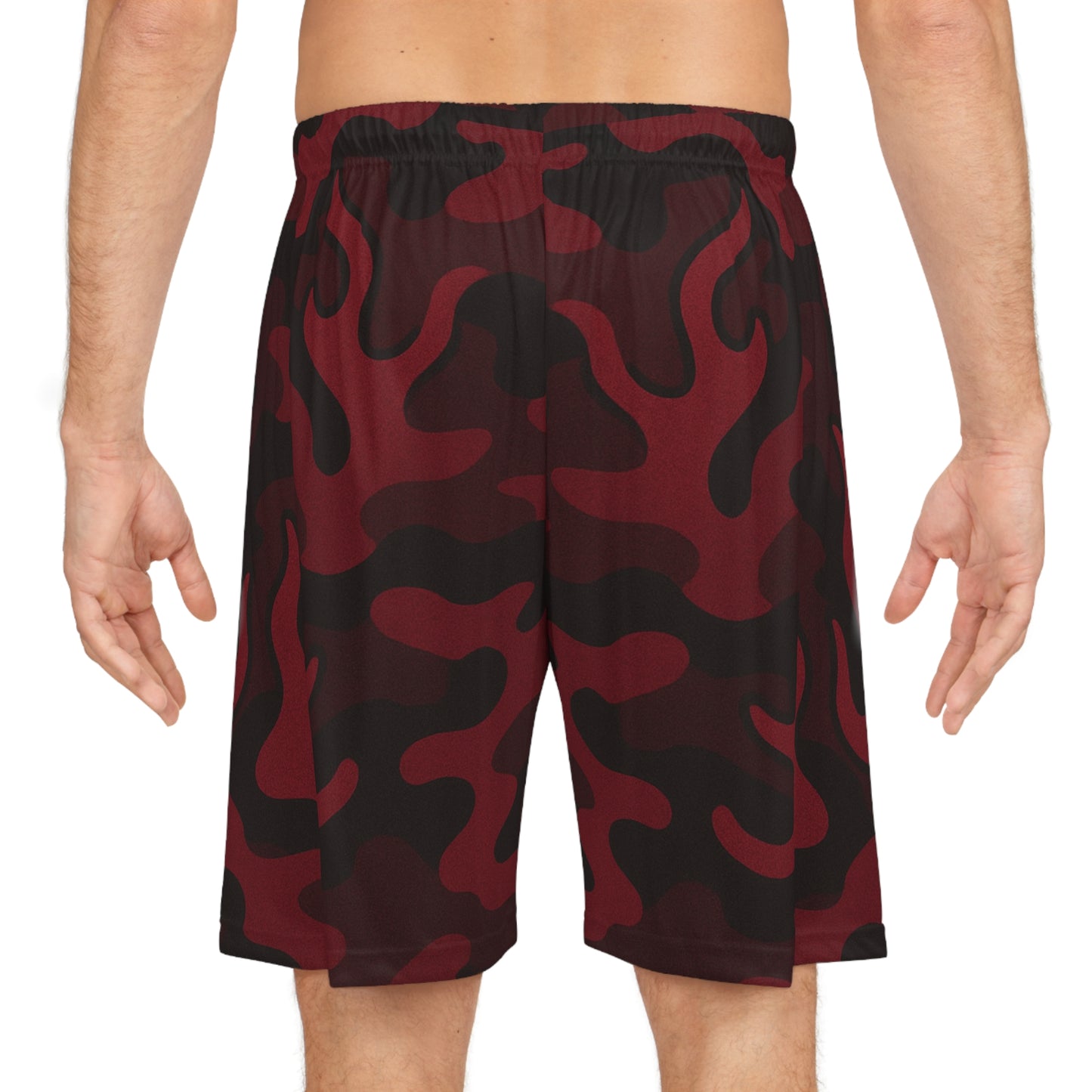 Flame Camo Shorts - Dark Red