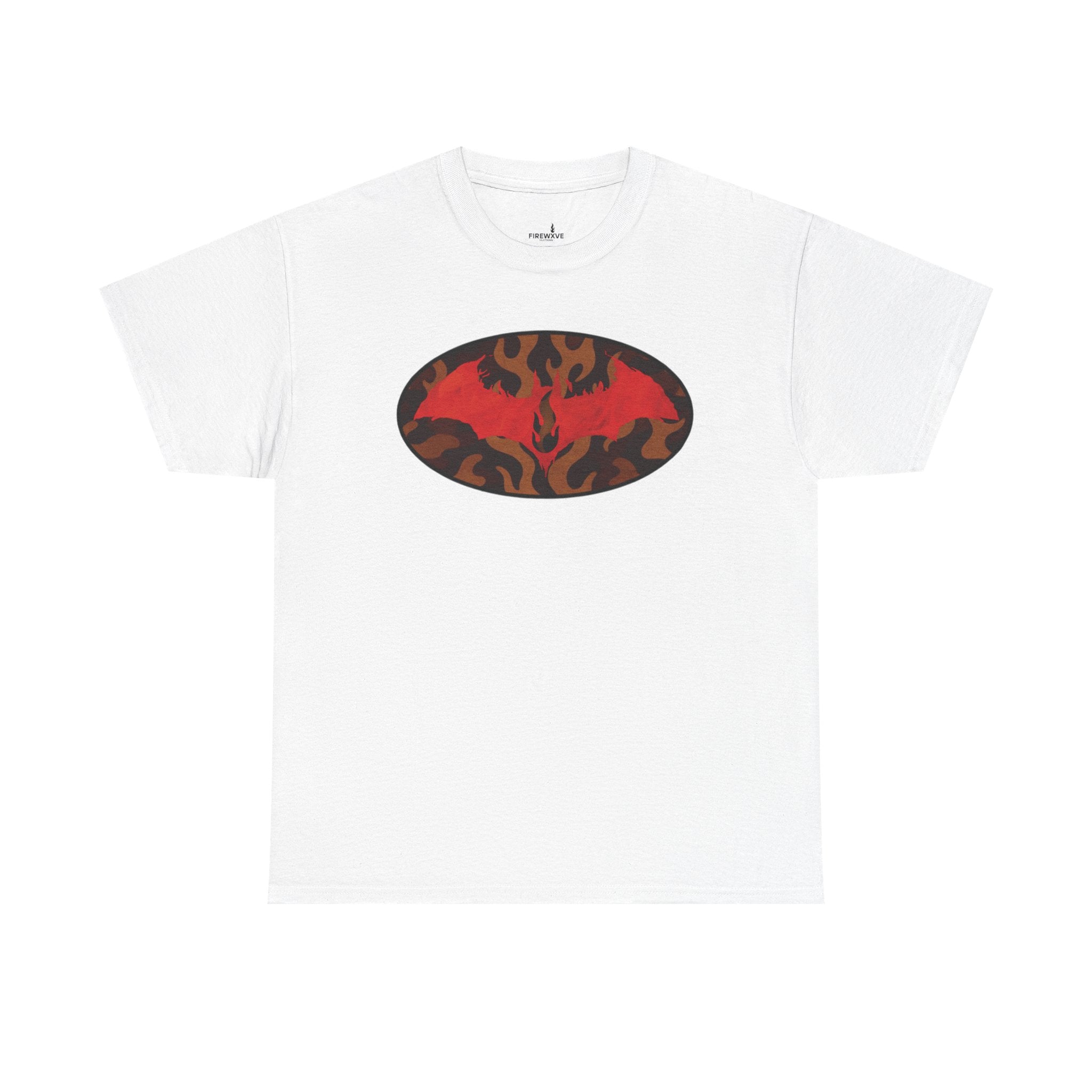 Flame Emblem T-Shirt — Red Fire Oval Graphic Tee