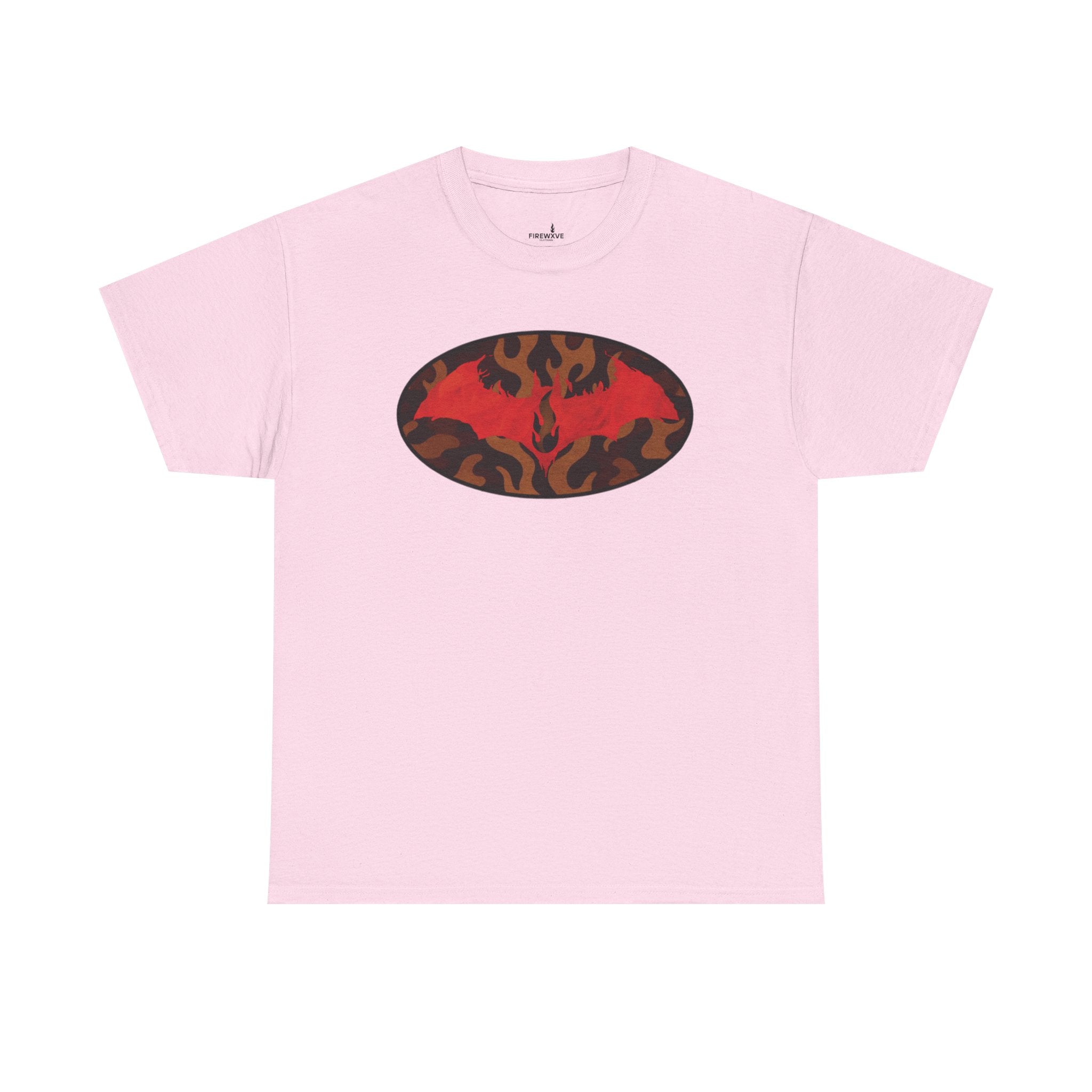 Flame Emblem T-Shirt — Red Fire Oval Graphic Tee
