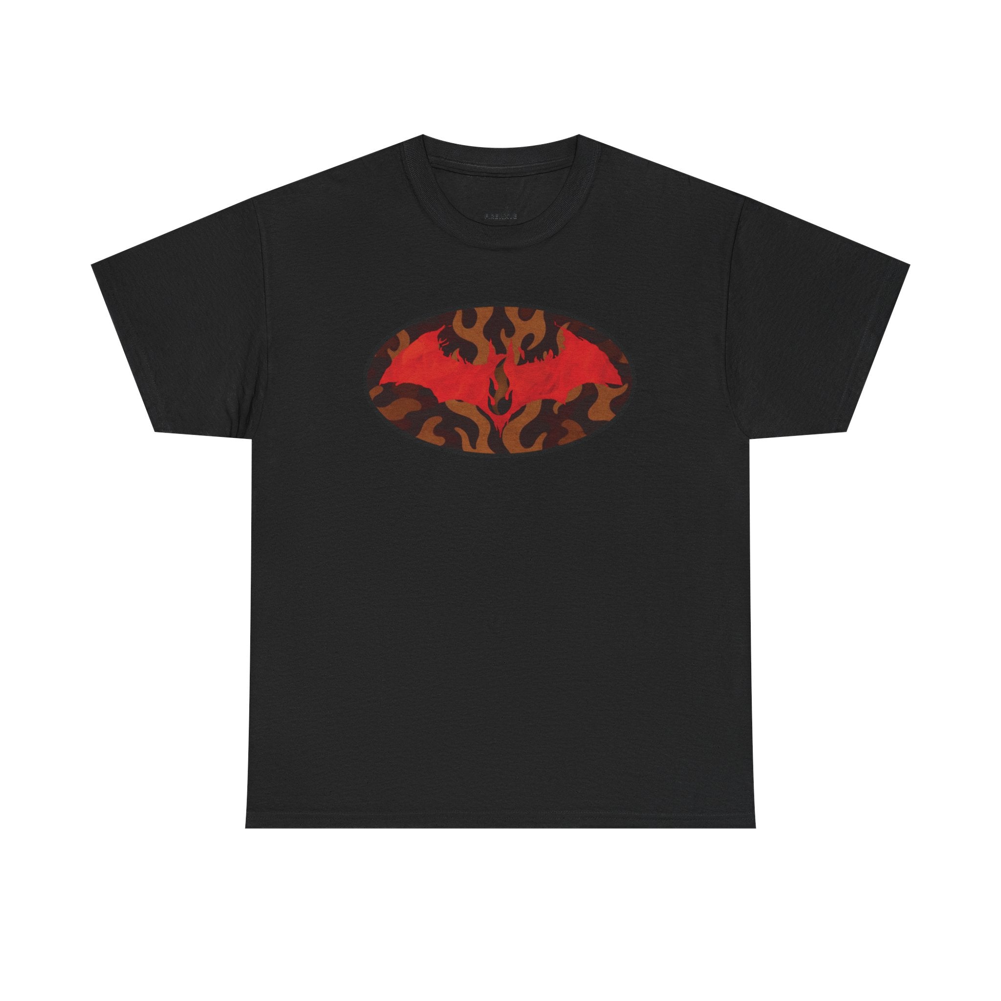 Flame Emblem T-Shirt — Red Fire Oval Graphic Tee
