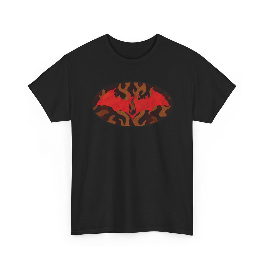 Flame Emblem T-Shirt — Red Fire Oval Graphic Tee