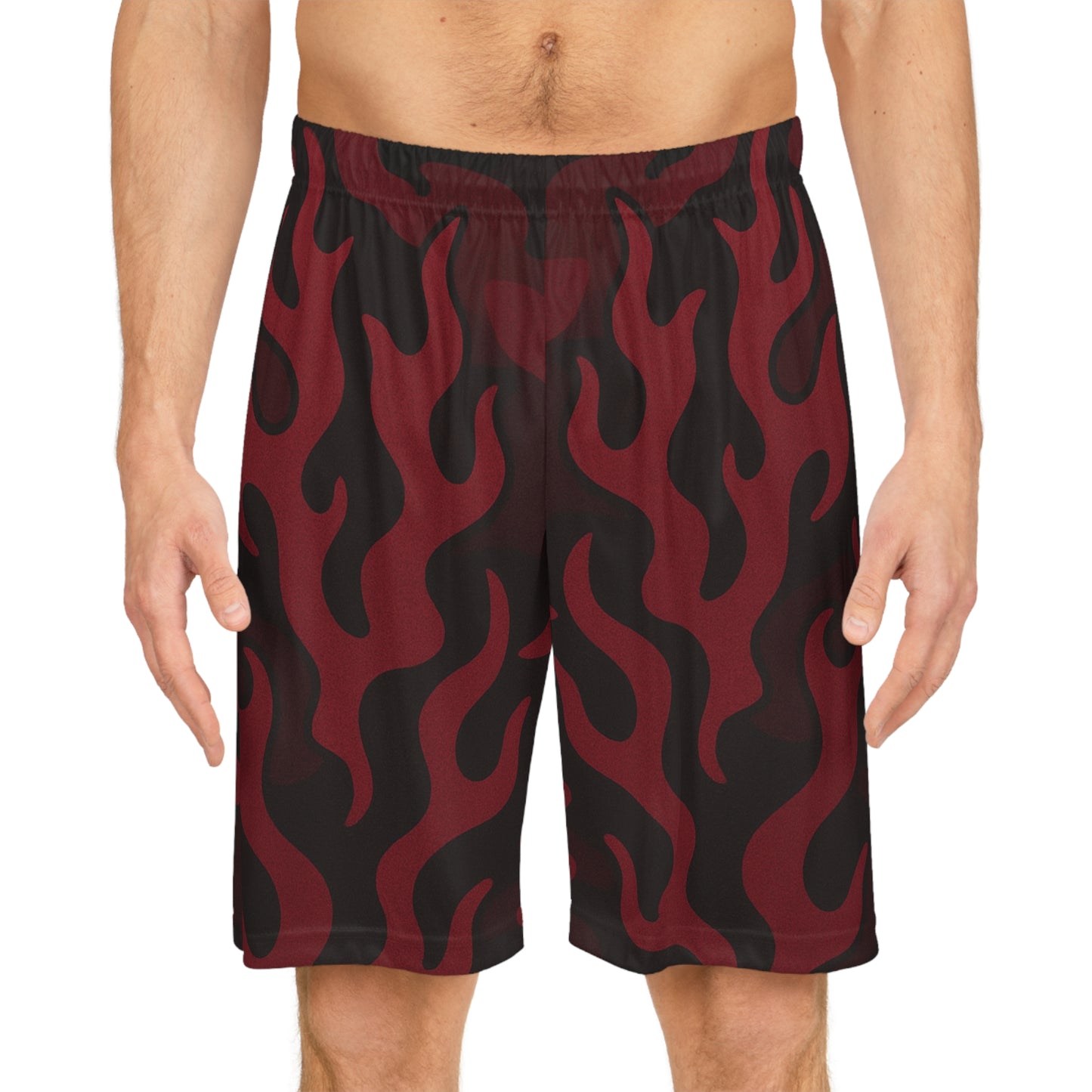 Flame Camo Shorts - Dark Red