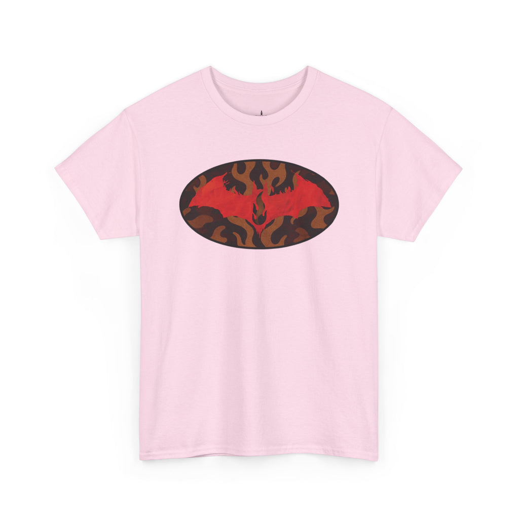 Flame Emblem T-Shirt — Red Fire Oval Graphic Tee