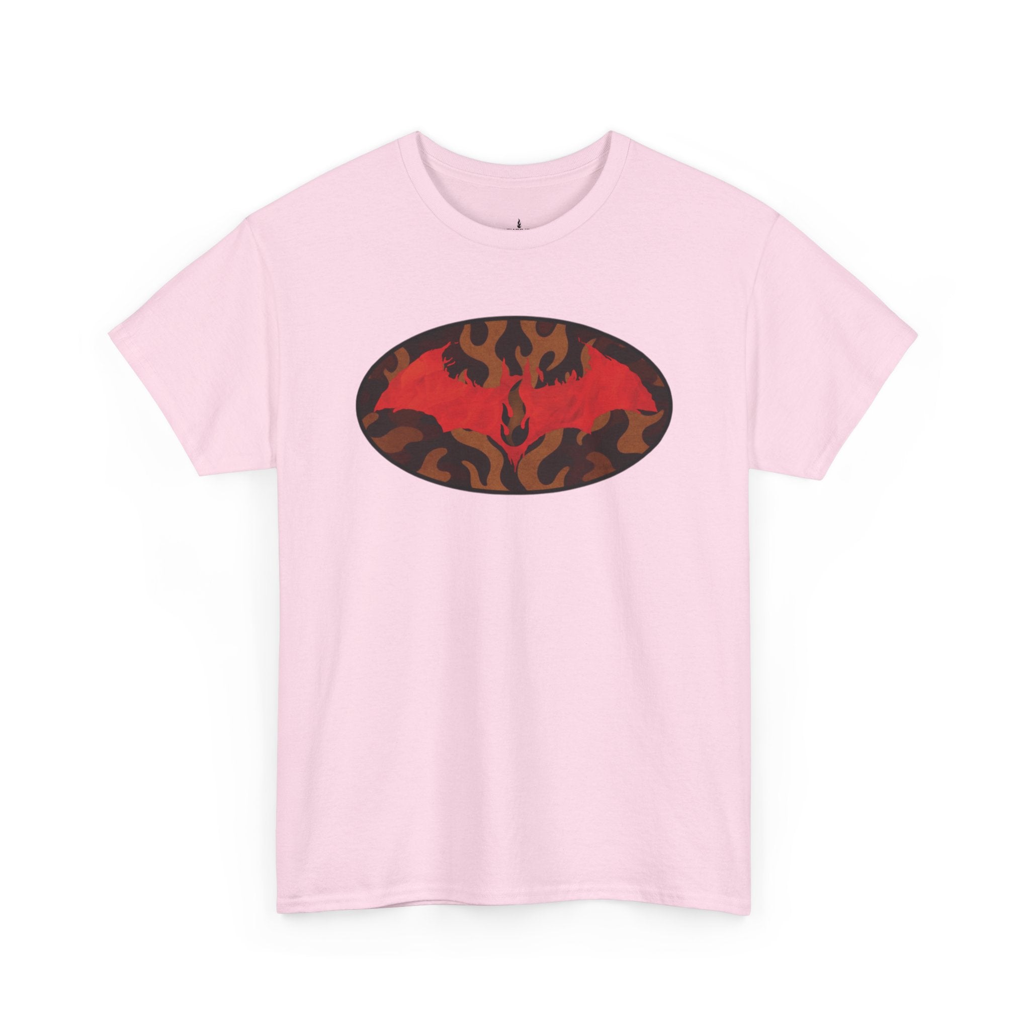 Flame Emblem T-Shirt — Red Fire Oval Graphic Tee