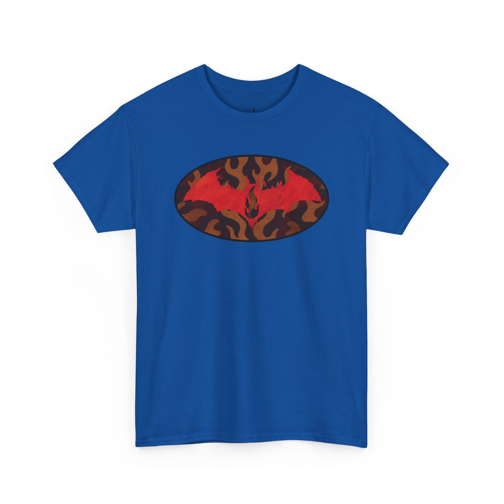 Flame Emblem T-Shirt — Red Fire Oval Graphic Tee