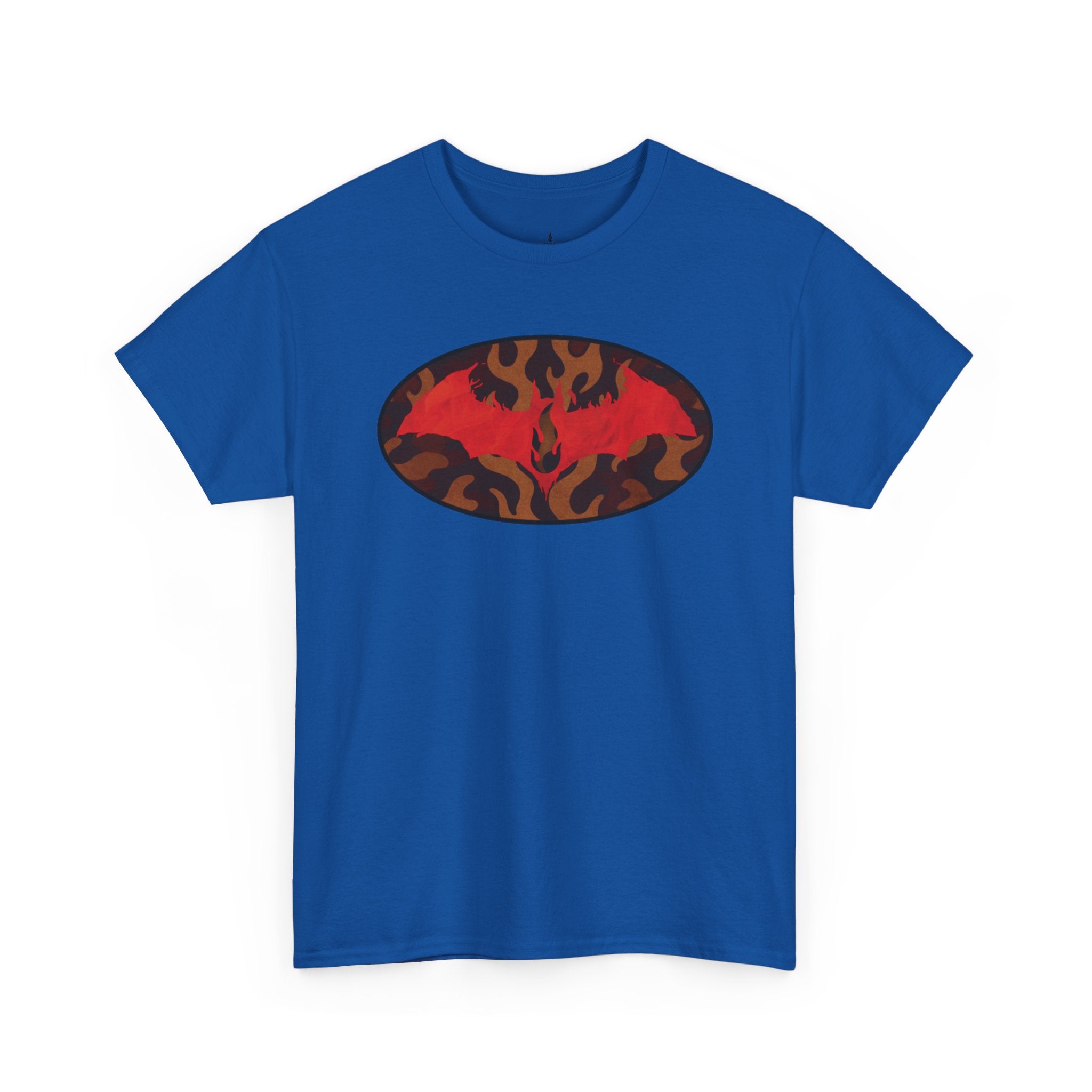 Flame Emblem T-Shirt — Red Fire Oval Graphic Tee