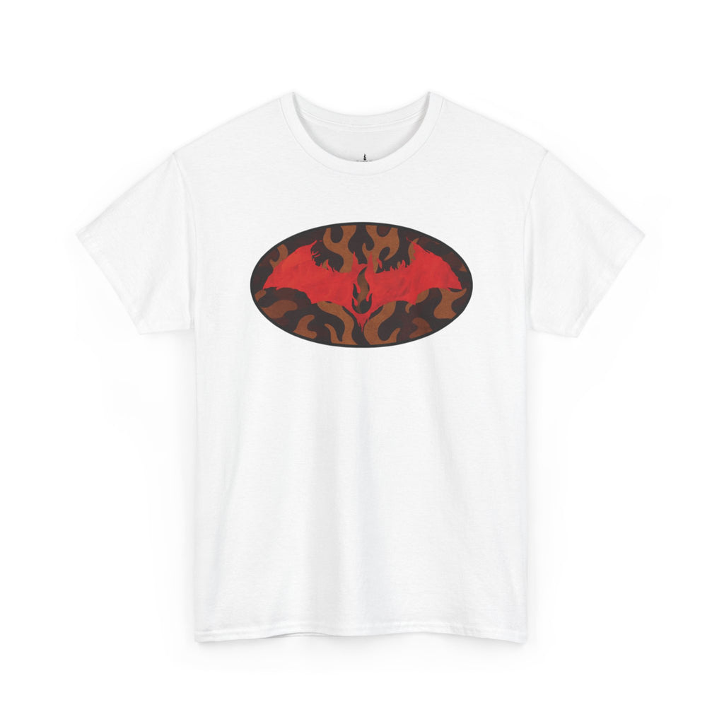 Flame Emblem T-Shirt — Red Fire Oval Graphic Tee