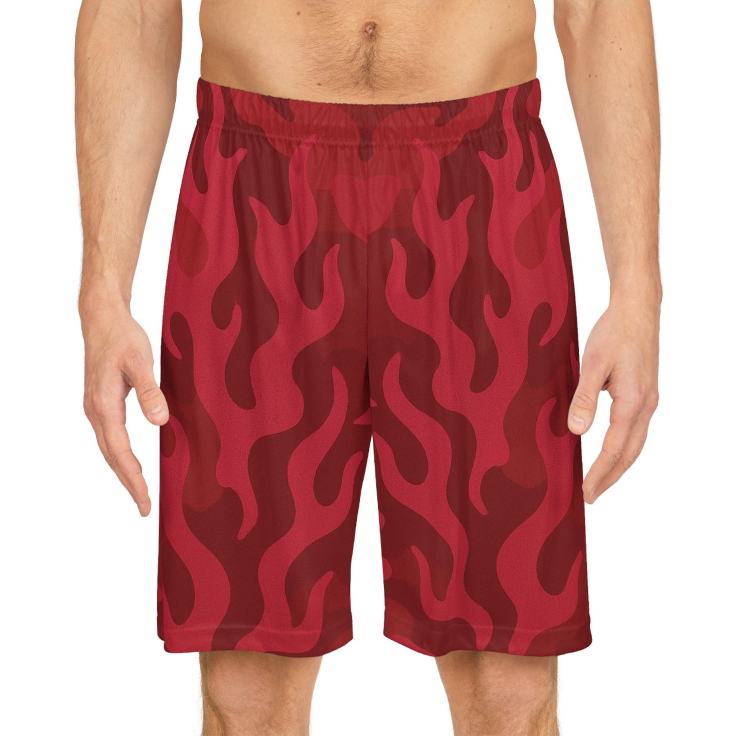 Flame Camo Shorts - Red